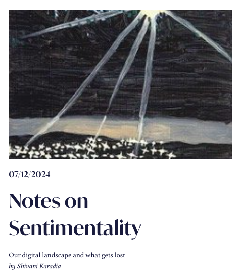 Notes on Sentimentality